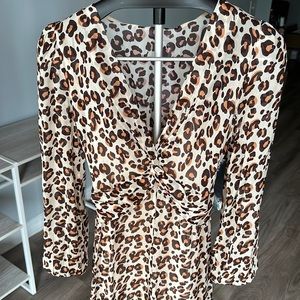 beautiful chiffon dress, leopard print, size M 40/42
